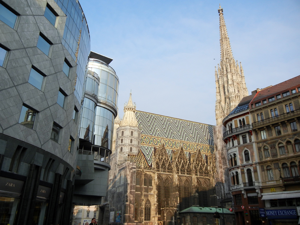 The center of Vienna with the "Stephansdom"